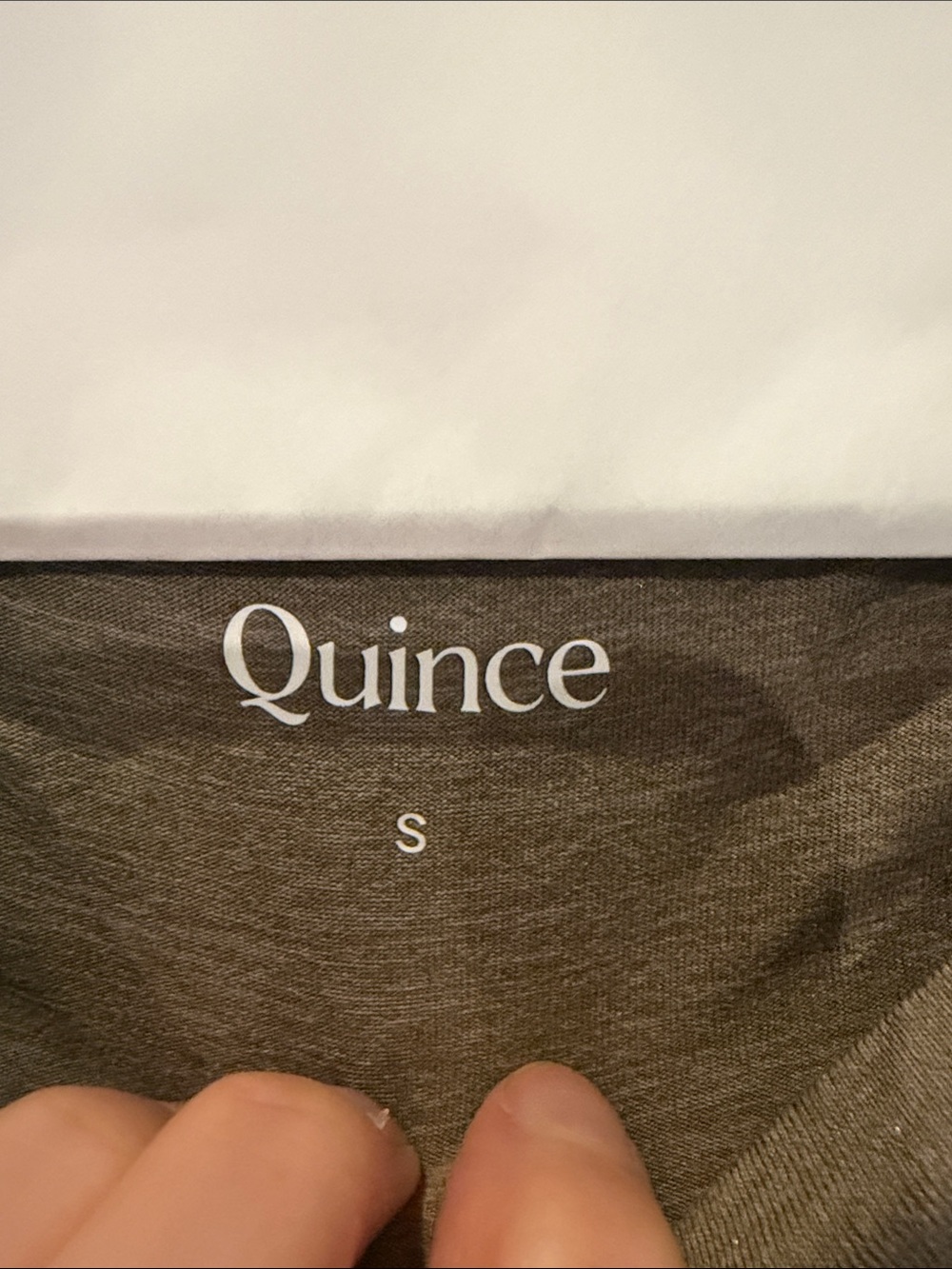 Quince Women’s Olive Crewneck Short Sleeve Tee - Picture 3 of 3